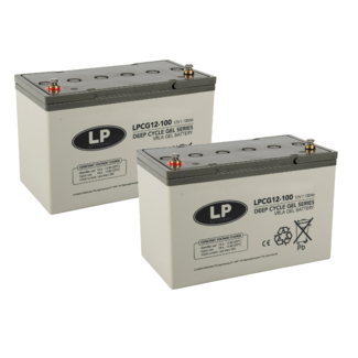 LP 2x GEL accu 12 volt 100 ah type LPCG12-100