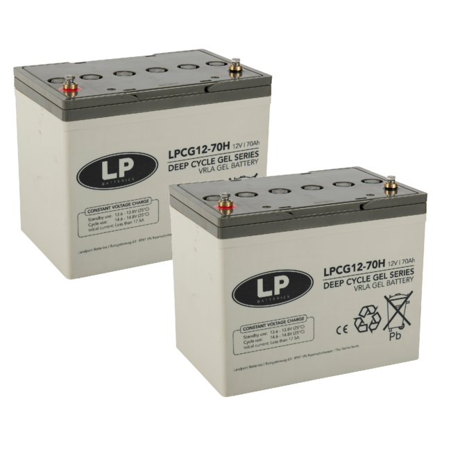 LP 2x GEL accu 12 volt 70 ah type LPCG12-70H