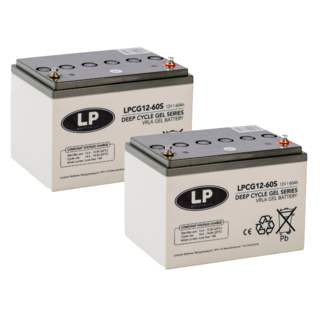 LP 2x GEL accu 12 volt 60 ah type LPCG12-60S