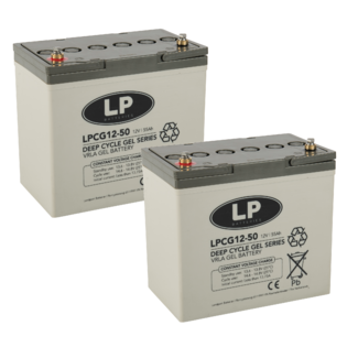 LP 2x GEL accu 12 volt 50 ah type LPCG12-50