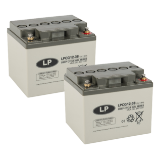 LP 2x GEL accu 12 volt 38 ah type LPCG12-38