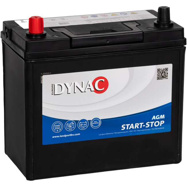 Dynac Auto accu AGM 12 volt 45 ah start - stop