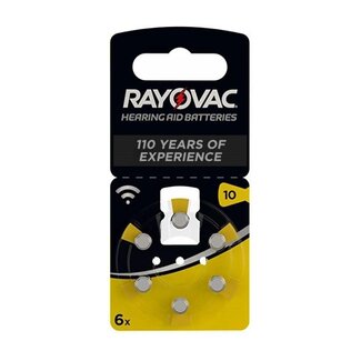 Rayovac Hoorbatterij Acoustic Hearing 10AU geel (6 stuks)