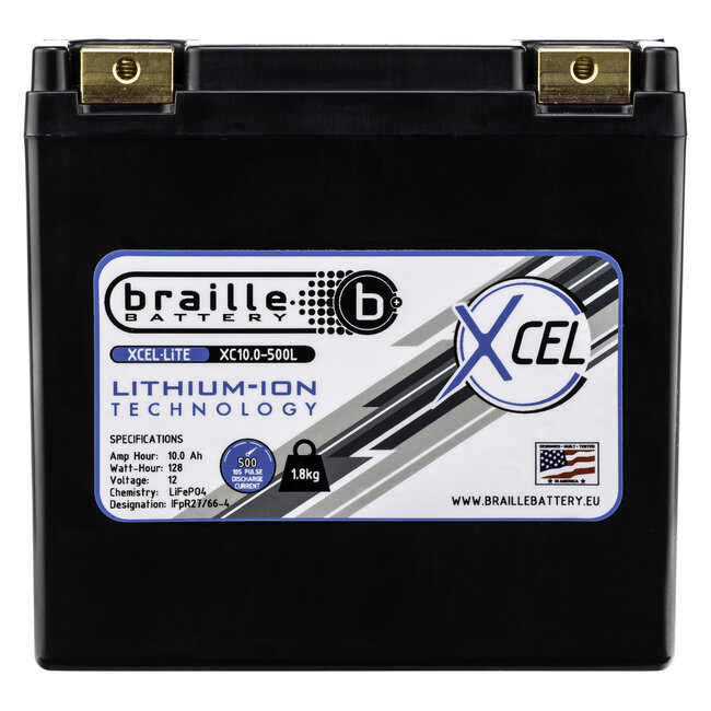 Braille Battery XC10.0-500L 12 Volt 128 Wh Lithium startaccu