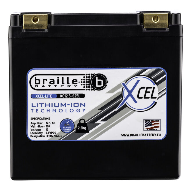 Braille Battery XC12.5-625L 12 Volt 160 Wh Lithium startaccu
