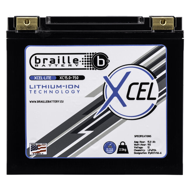 Braille Battery XC15.0-750 12 Volt 192 Wh Lithium startaccu