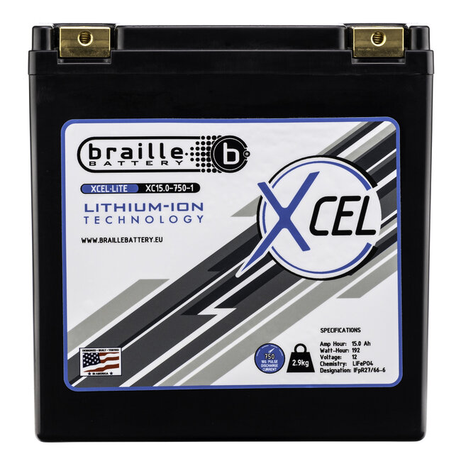 Braille Battery XC15.0-750-1 12 Volt 192 Wh Lithium startaccu