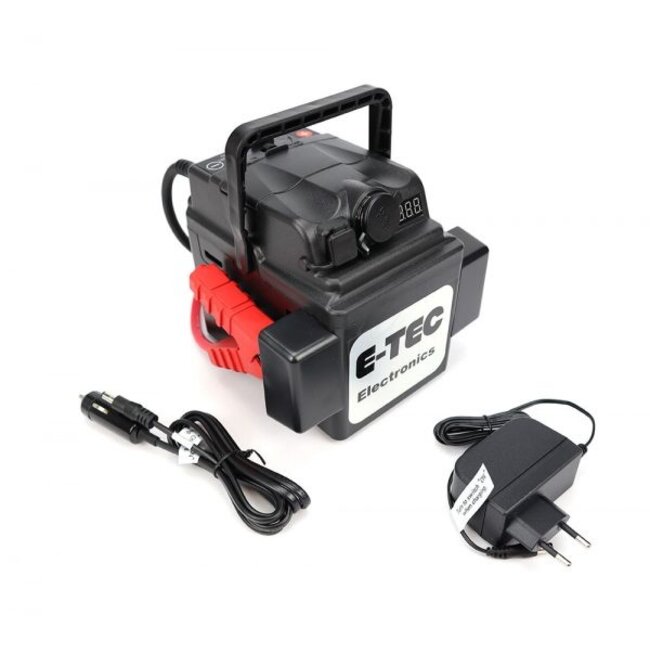 E-TEC Mini startbooster 1200A, starthulp, jumpstarter met USB aansluiting
