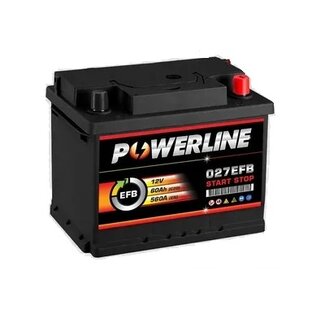 Powerline Batteries Powerline 027EFB EFB start-stop accu 12 volt 60 ah 5060518623639