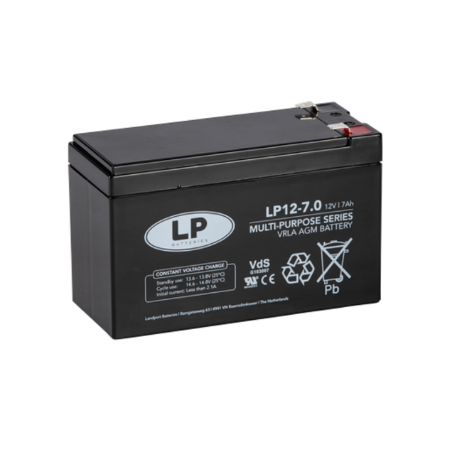 LP VRLA-LP accu 12 volt 7,0 ah LP12-7 VDS (t2)