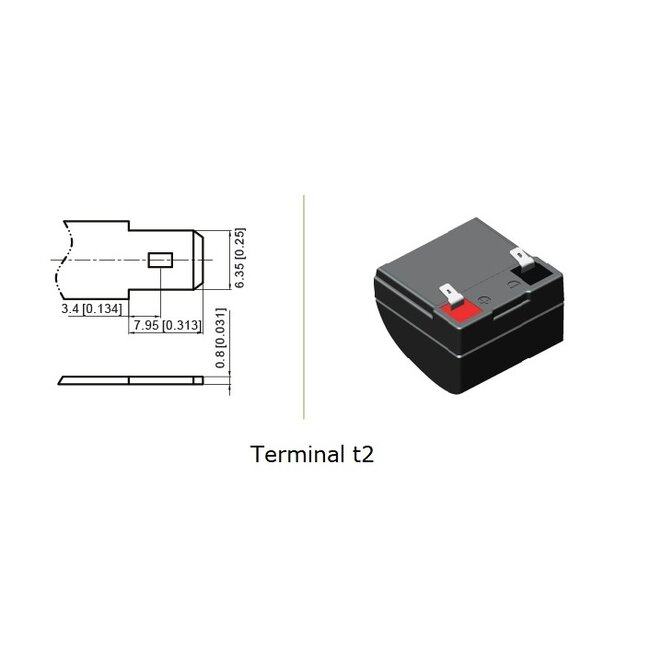 Landport (LP) VRLA-LP accu 12 volt 5,4 ah LP12-5,4 (t2)