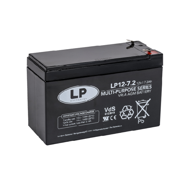 LP VRLA-LP accu 12 volt 7,2 ah LP12-7,2 VDS (t1)