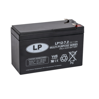 Landport (LP) VRLA-LP accu 12 volt 7,2 ah LP12-7,2 VDS (t2)