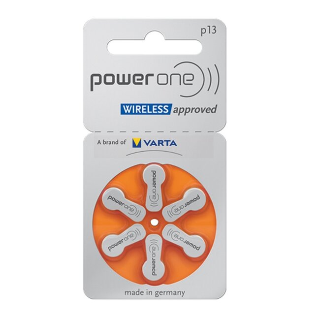 PowerOne Hoorapparaat batterij P13 oranje (6 stuks)