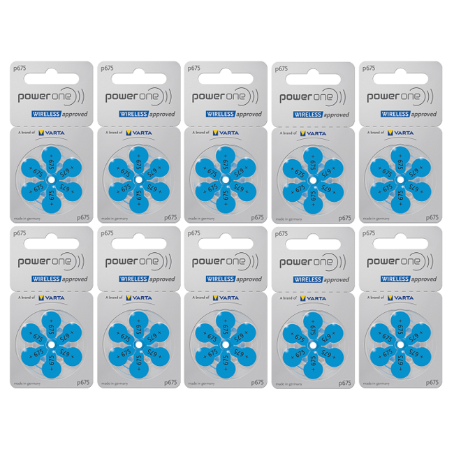 PowerOne Hoorapparaat batterij P675 blauw (60 stuks)