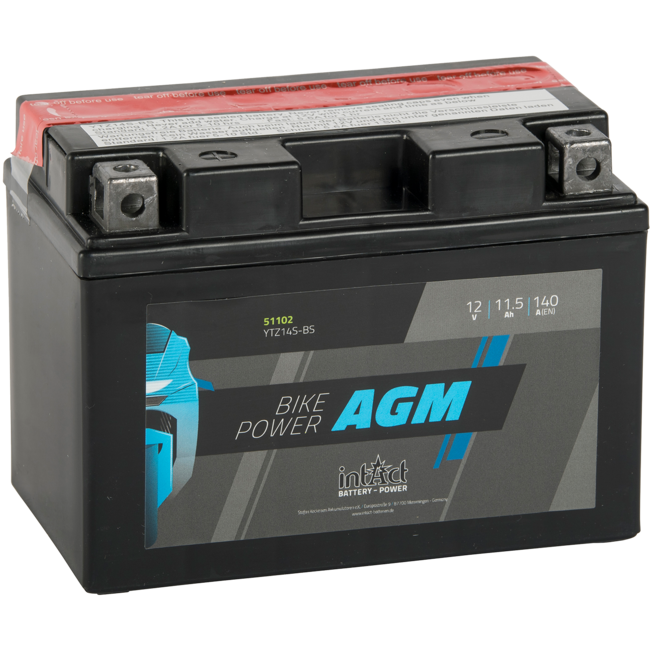 Landport (LP) LTZ14S-BS 12 volt 11,2 ah AGM motor accu (51102 - YTZ14S-BS)