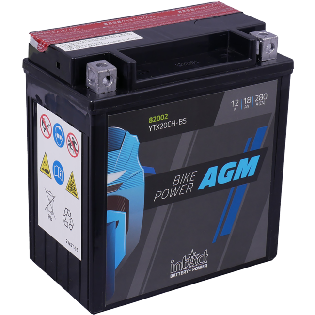 Landport (LP) LTX20CH-BS 12 volt 18,0 ah AGM motor accu (51808 - YTX20CH-BS)