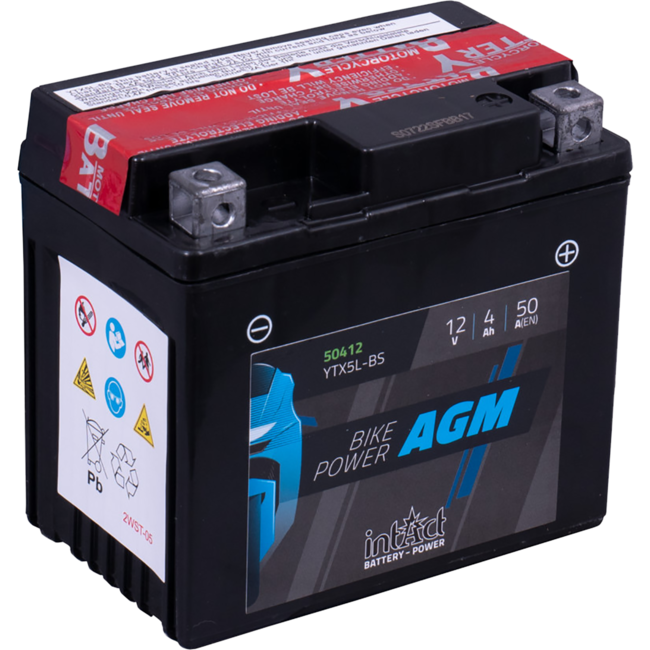 Landport (LP) LTX5L-BS 12 volt 4,0 ah AGM motor accu (50412 - YTX5L-BS)