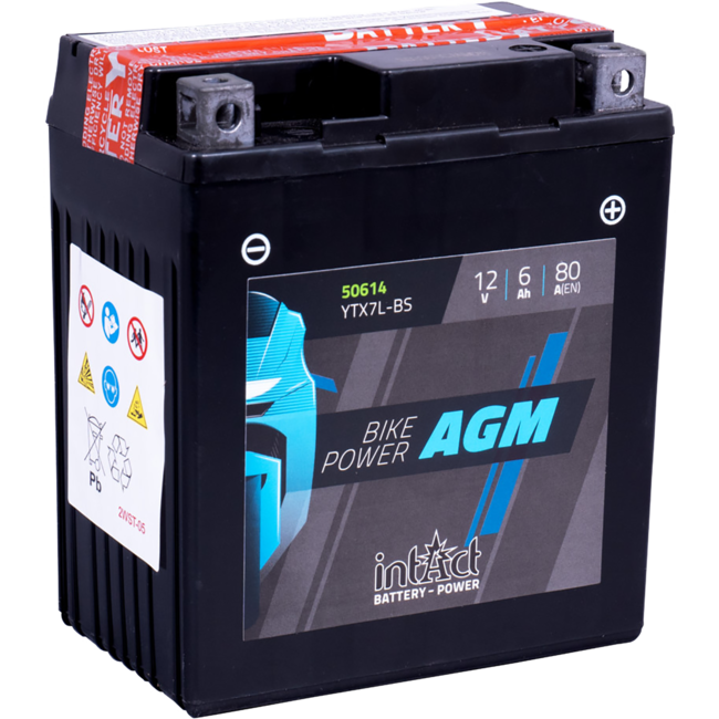 Landport (LP) LTX7L-BS 12 volt 6,0 ah AGM motor accu (50614 - YTX7L-BS)