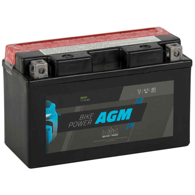 Landport (LP) LT7B-BS 12 volt 6,5 ah AGM motor accu (50701 - YT7B-BS)