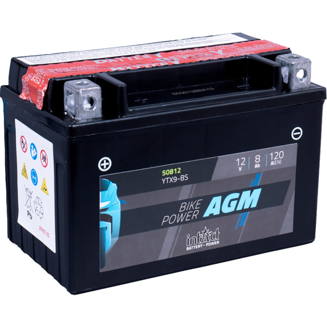 Landport (LP) LTX9-BS 12 volt 8,0 ah AGM motor accu (50812 - YTX9-BS)