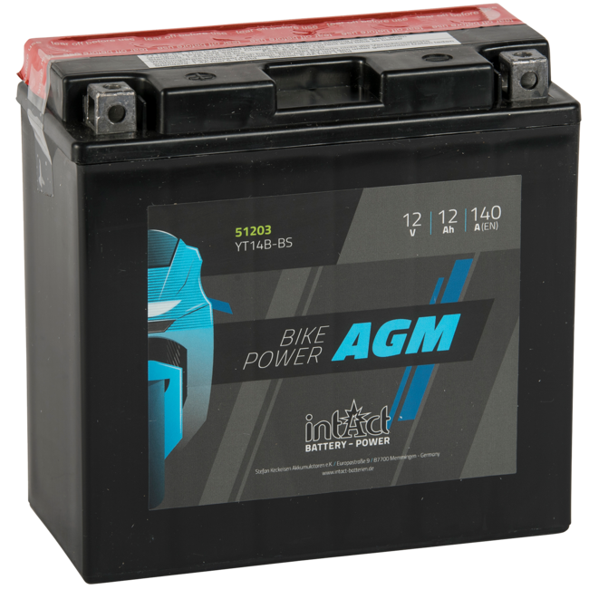 Landport (LP) LT14B-BS 12 volt 12,0 ah AGM motor accu (51203 - YT14B-BS)