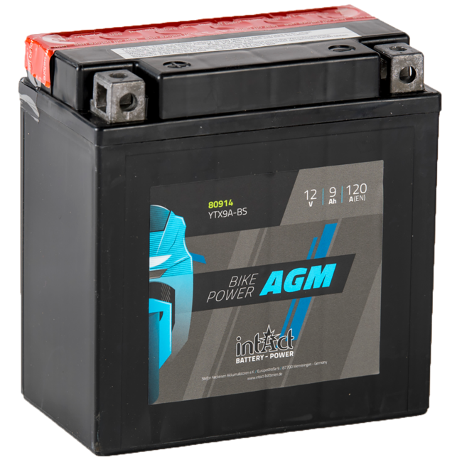 Landport (LP) LTX9A-BS 12 volt 9,0 ah AGM motor accu (50914 - YTX9A-BS)