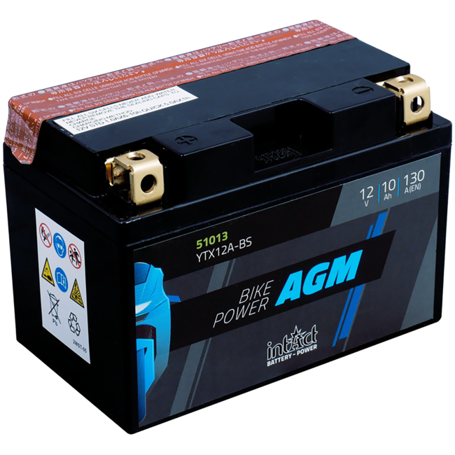 Landport (LP) LT12A-BS 12 volt 10,0 ah AGM motor accu (51101 - YT12A-BS)