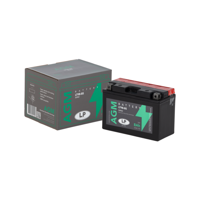 Landport (LP) LT9B-BS 12 volt 8,0 ah AGM motor accu (50902 - YT9B-BS)