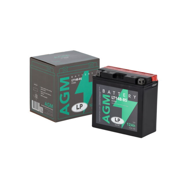 Landport (LP) LT14B-BS 12 volt 12,0 ah AGM motor accu (51203 - YT14B-BS)