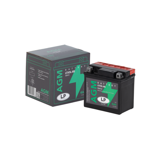 Landport (LP) LTX5L-BS 12 volt 4,0 ah AGM motor accu (50412 - YTX5L-BS)