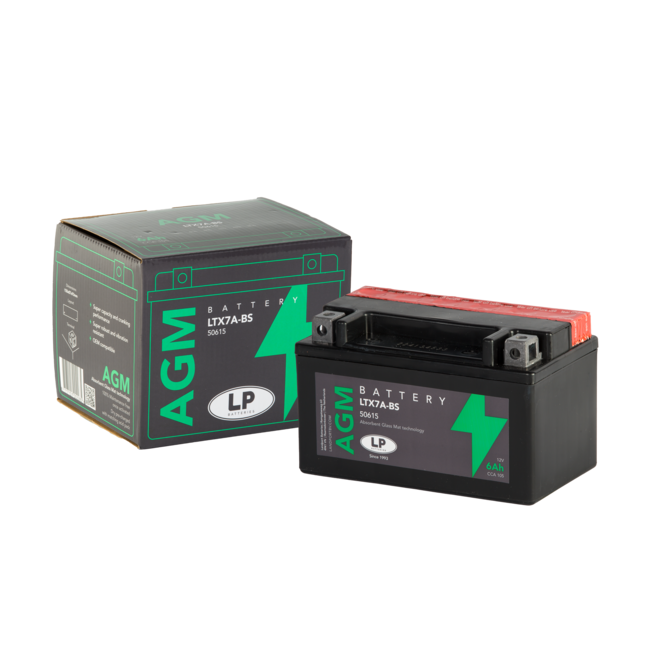 Landport (LP) LTX7A-BS 12 volt 6,0 ah AGM motor accu (50615 - YTX7A-BS)