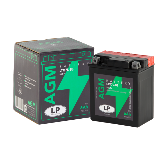 Landport (LP) LTX7L-BS 12 volt 6,0 ah AGM motor accu (50614 - YTX7L-BS)