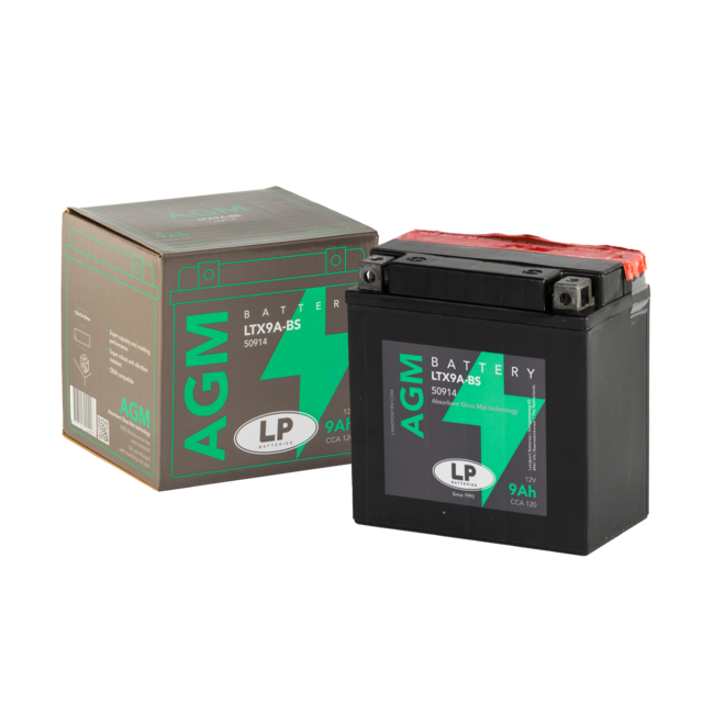 Landport (LP) LTX9A-BS 12 volt 9,0 ah AGM motor accu (50914 - YTX9A-BS)