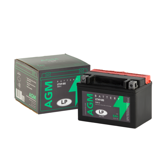 Landport (LP) LTX9-BS 12 volt 8,0 ah AGM motor accu (50812 - YTX9-BS)