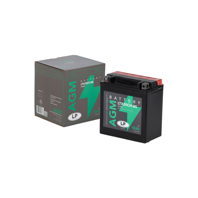 Landport (LP) LTX20CH-BS 12 volt 18,0 ah AGM motor accu (51808 - YTX20CH-BS)