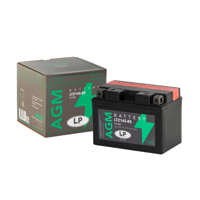 Landport (LP) LTZ14S-BS 12 volt 11,2 ah AGM motor accu (51102 - YTZ14S-BS)