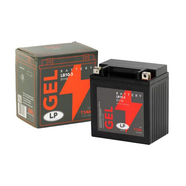 Landport (LP) LB10-3 motor GEL accu 12 volt 11,0 ah (51112 - GB10L-A2)