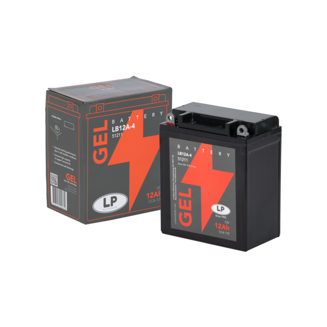 Landport (LP) LB12A-4 motor GEL accu 12 volt 12,0 ah (51211 - GB12A-A)
