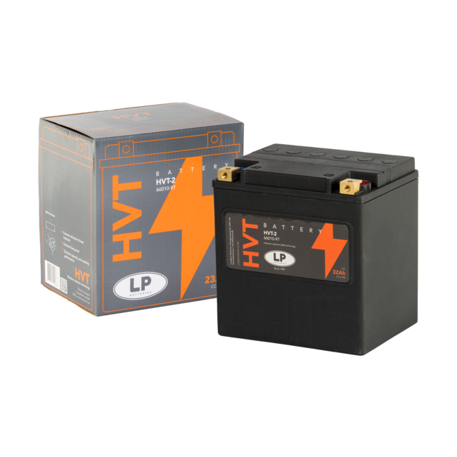 Landport (LP) HVT-2 Harley accu AGM 12 volt 30 ah (MH HVT-2) met de + rechts voor