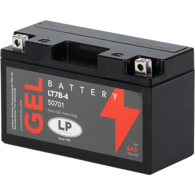 Landport (LP) LT7B-4 motor GEL accu 12 volt 6 ah (50701 - GT7B-4)
