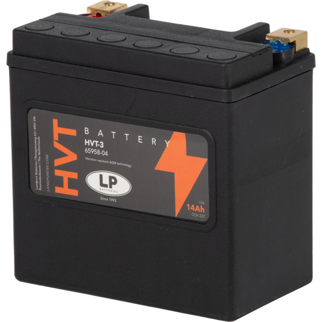Landport (LP) HVT-3 Harley accu AGM 12 volt 14 ah (MH HVT-3) met de + rechts voor