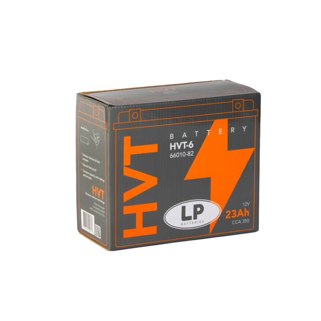 Landport (LP) HVT-6 Harley accu AGM 12 volt 23 ah (MH HVT-6) met de + rechts voor