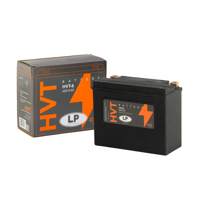 Landport (LP) HVT-6 Harley accu AGM 12 volt 23 ah (MH HVT-6) met de + rechts voor