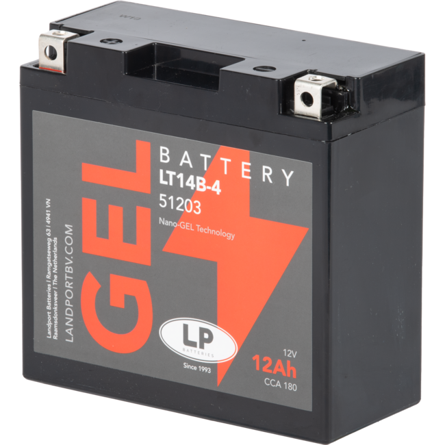 Landport (LP) LT14B-4 motor GEL accu 12 volt 12,0 ah (51203 - GT14B-4)