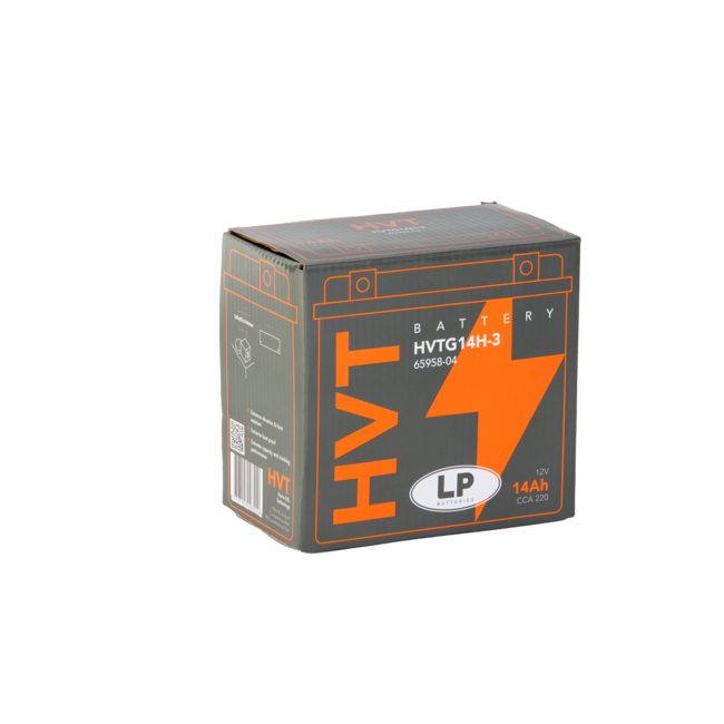 Landport (LP) Harley accu HVTG14H-3 (MH GHD14H-3) 12 volt 14,0 ah met de + rechts voor