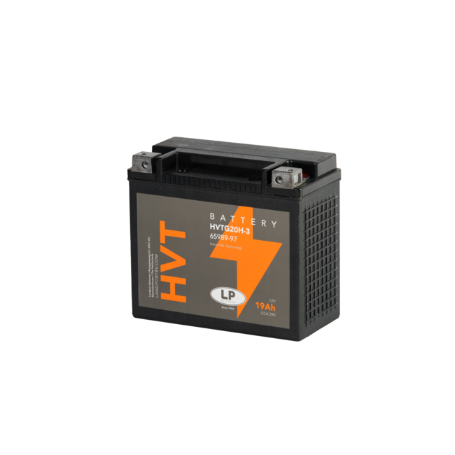 Landport (LP) Harley accu HVTG20H-3 (MH GHD20H-3) 12 volt 19,0 ah met de + rechts voor