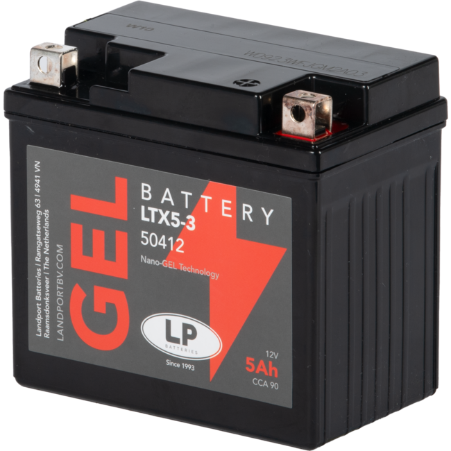Landport (LP) LTX5-3 motor GEL accu 12 volt 5,0 ah (50412 - GTX5-3)