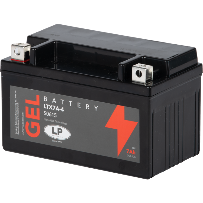 Landport (LP) LTX7A-4 motor GEL accu 12 volt 7,0 ah (50615 - GTX7A-4)
