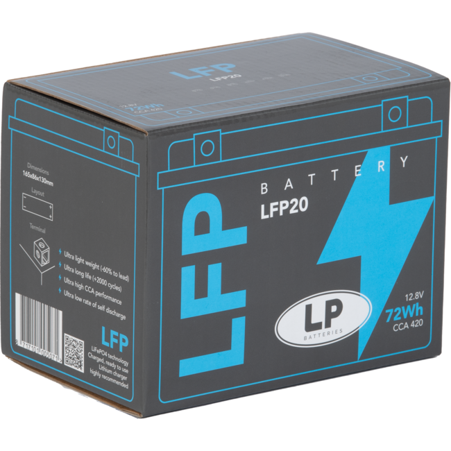 Landport (LP) LFP20 12 volt 72,0 Wh ﻿Lithium LiFePO4 accu